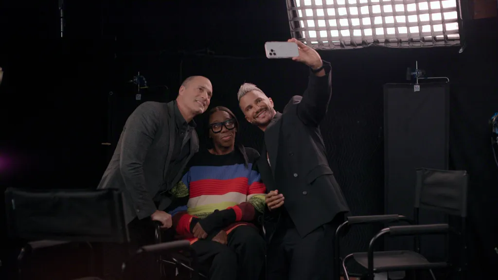 Nigel Barker, Miss J, and Jay Manuel posing for a selfie.