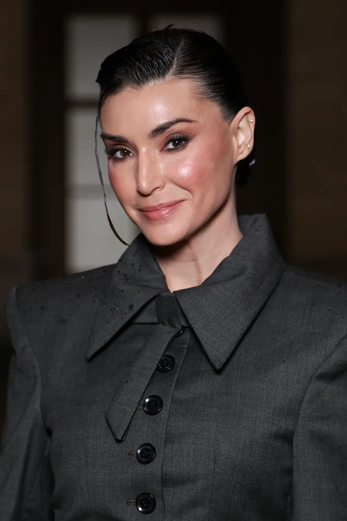 Bronwyn Newport attends the Gaurav Gupta show during Paris Fashion Week.