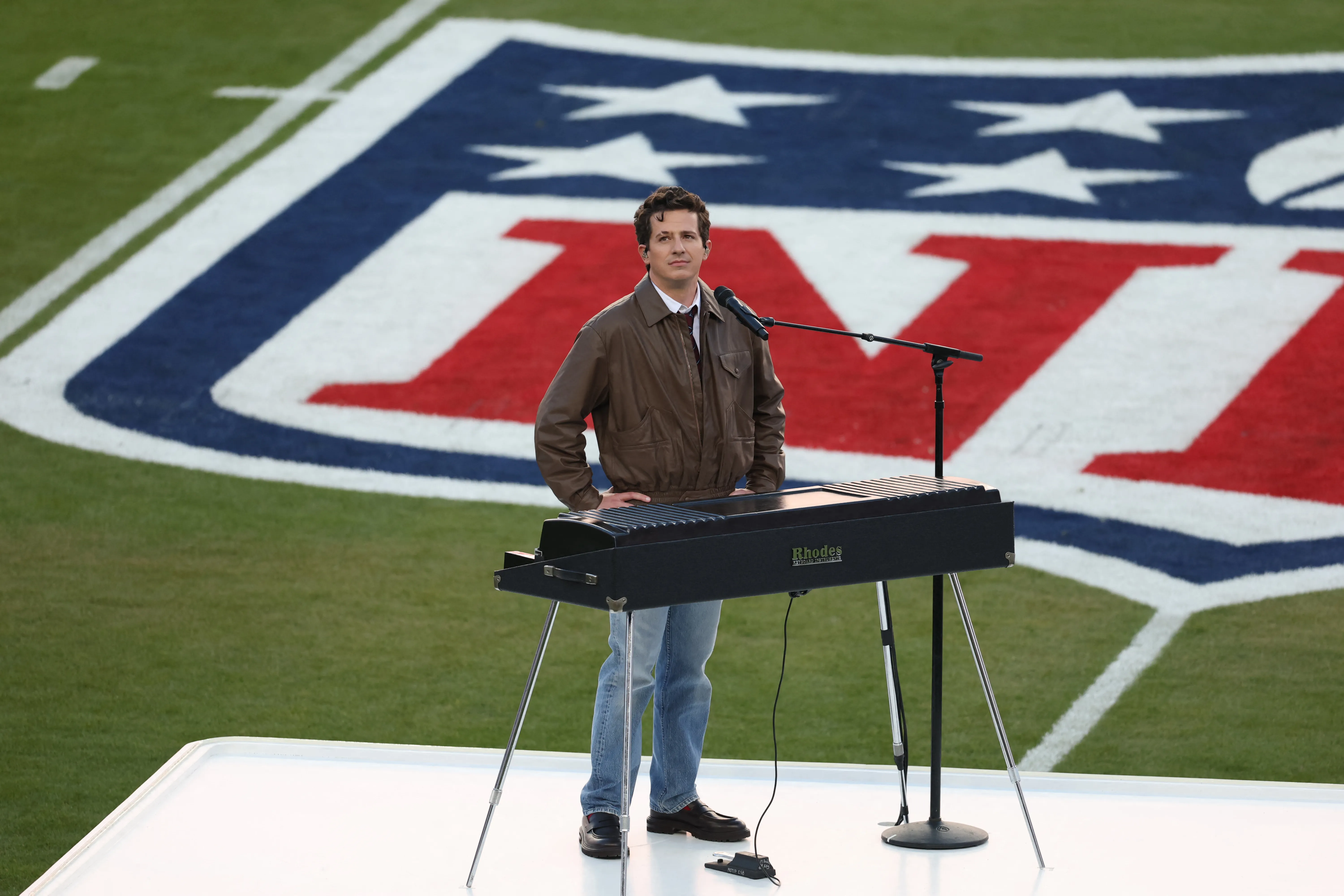 Charlie Puth at the Super Bowl 2026