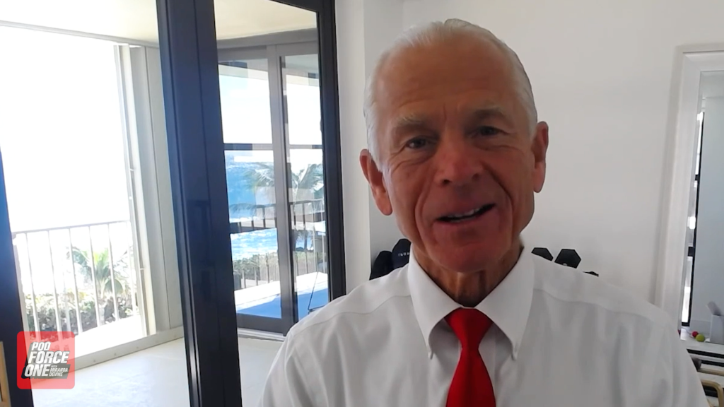 Peter Navarro during an interview with Miranda Devine for Pod Force One.