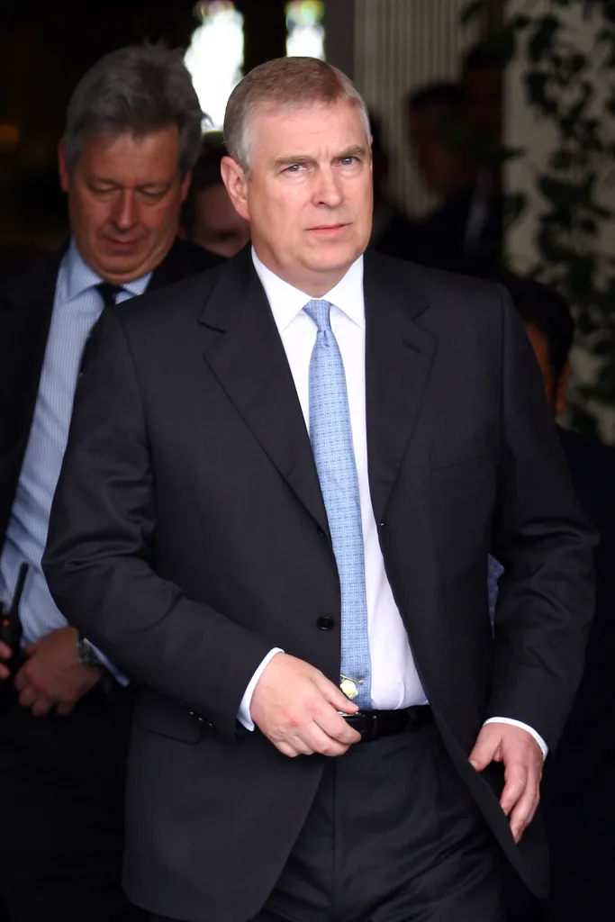 Prince Andrew leaving Claridges Hotel.