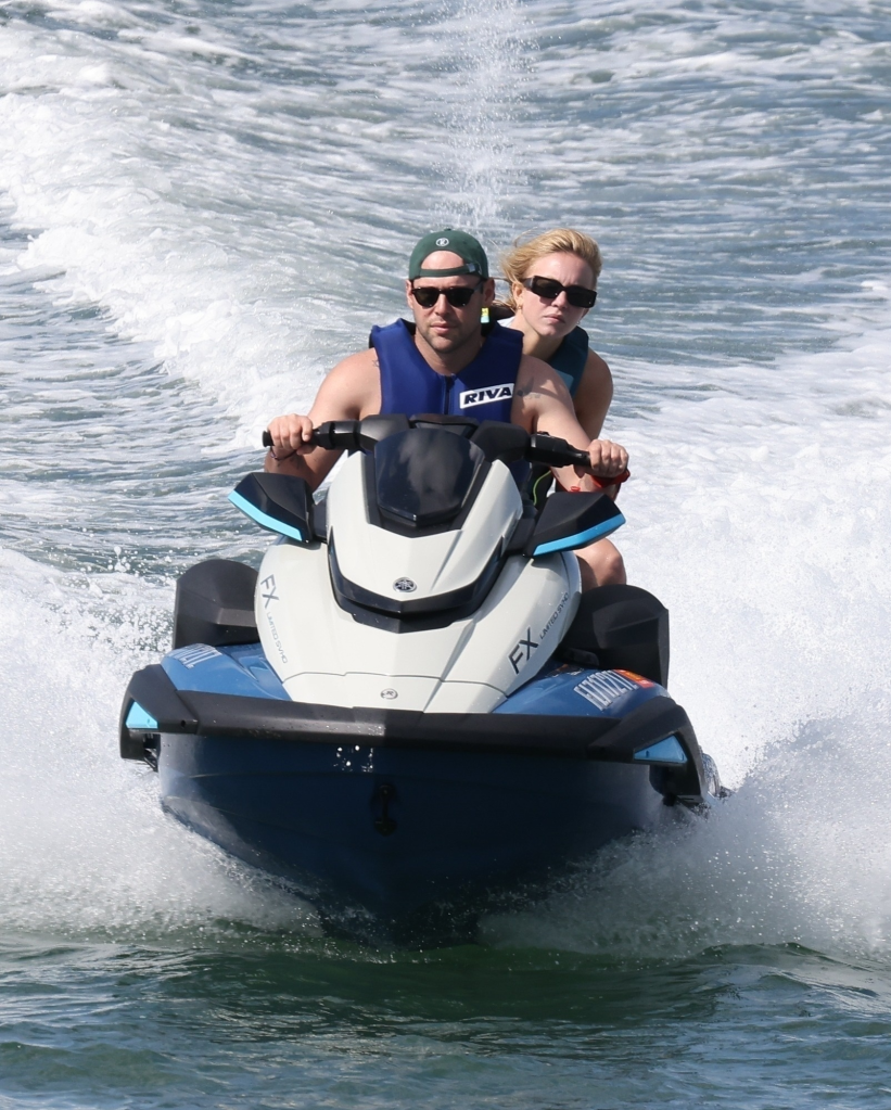 Sydney Sweeney and Scooter Braun on a jet ski in the Florida Keys.