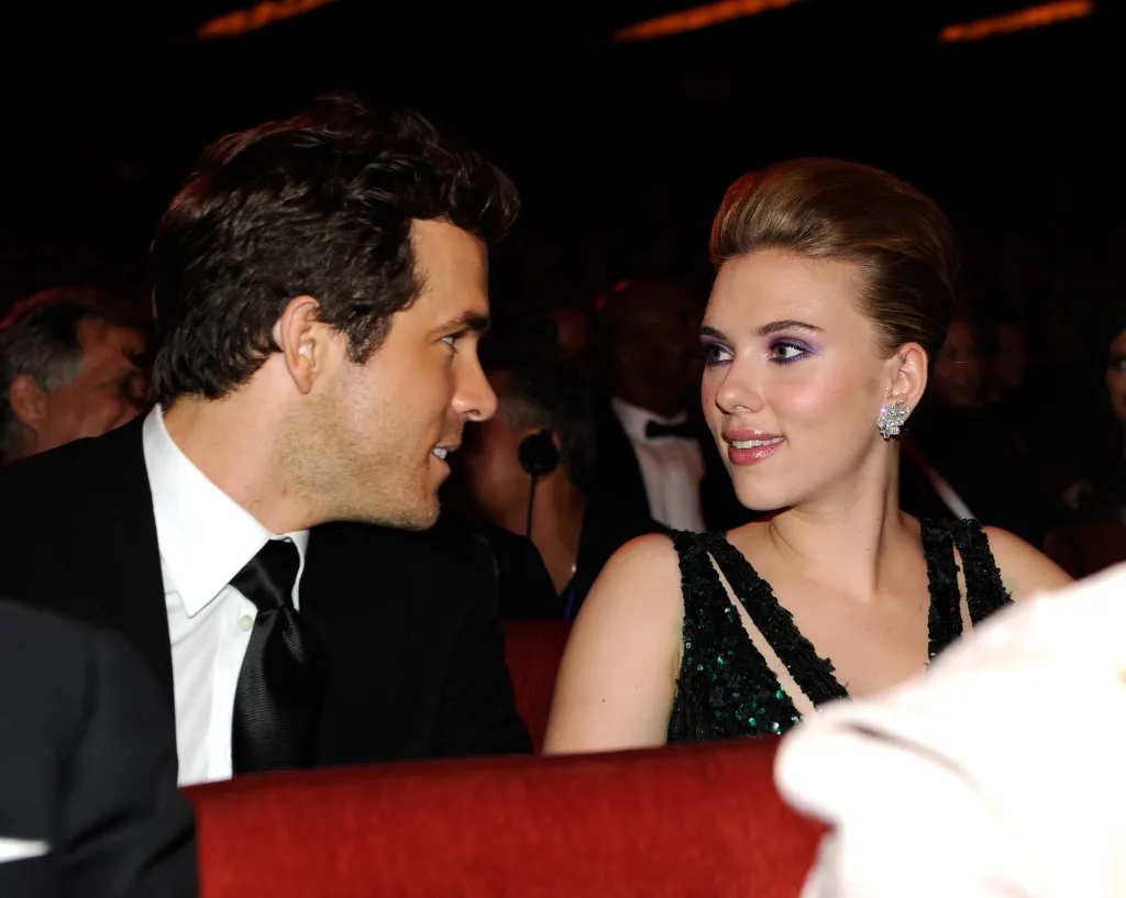 Ryan Reynolds and Scarlett Johansson in the audience at the 64th Annual Tony Awards.