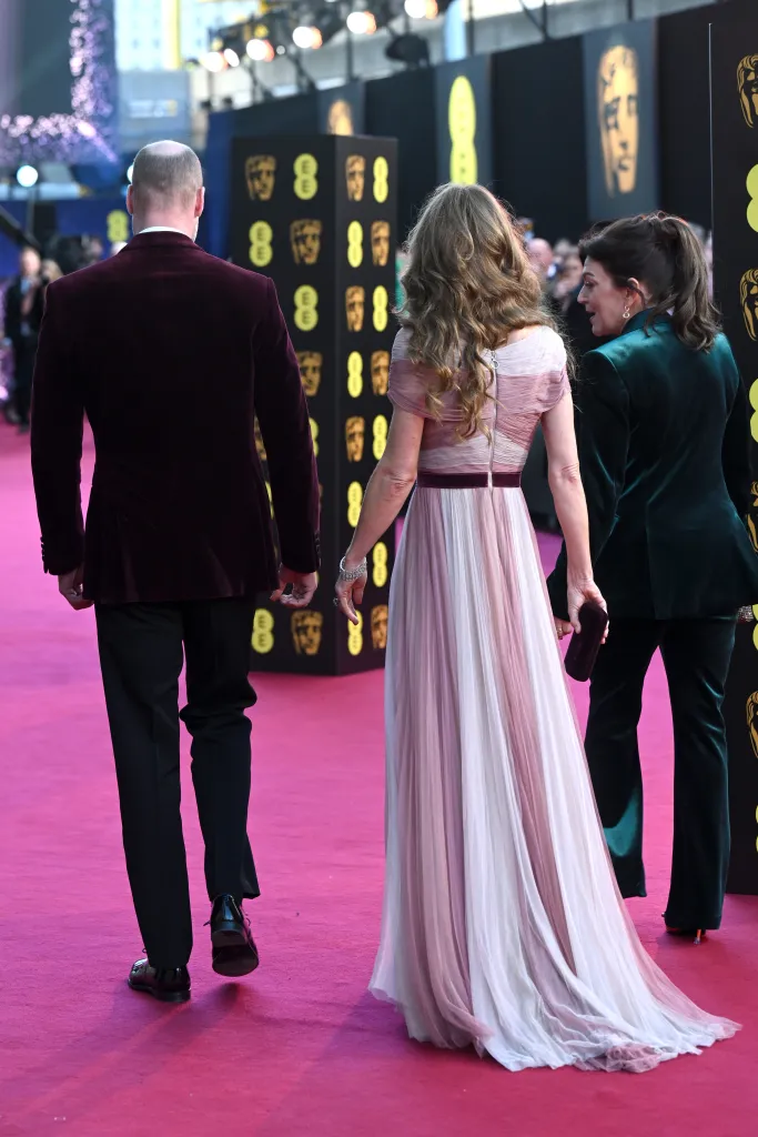 Prince William, Prince of Wales, and Catherine, Princess of Wales, arrive at the EE BAFTA Film Awards.