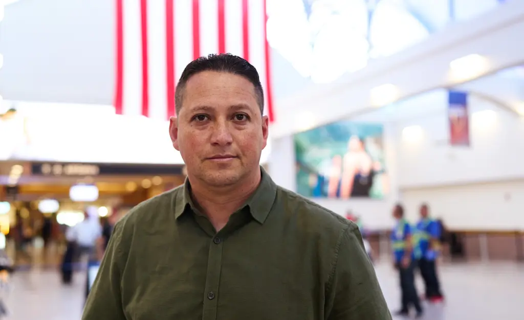 U.S. Rep. Tony Gonzales (R-Texas) in a green shirt.