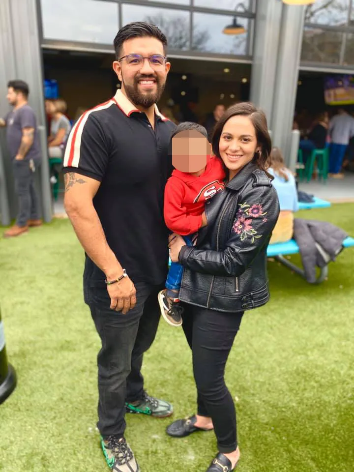 Regina Santos Aviles and her husband Adrian Aviles, with their child.