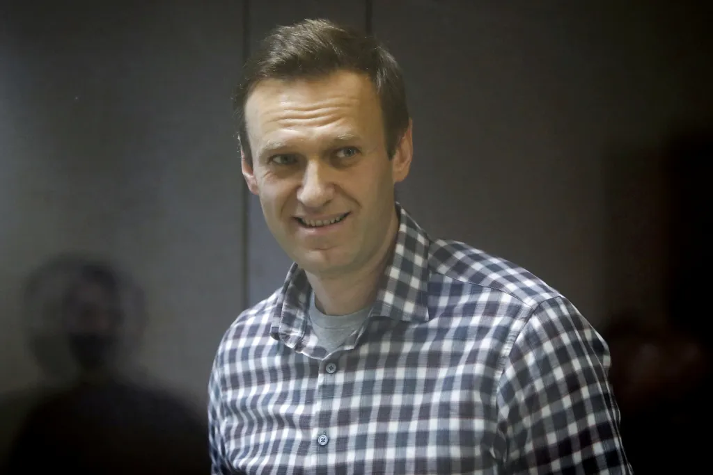 Russian opposition politician Alexei Navalny attends a court hearing in Moscow.