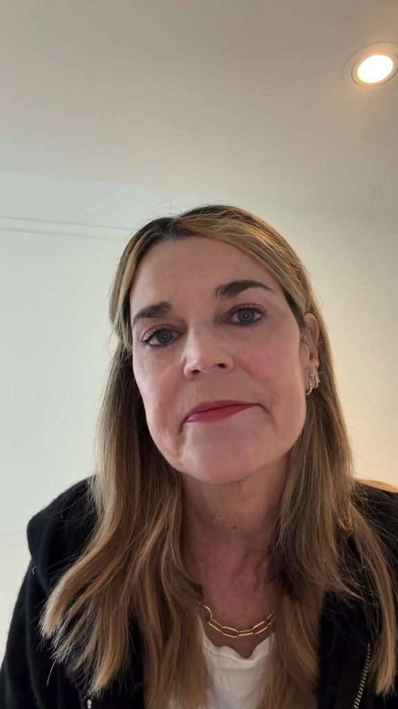 Savannah Guthrie wearing a black top and a gold necklace.