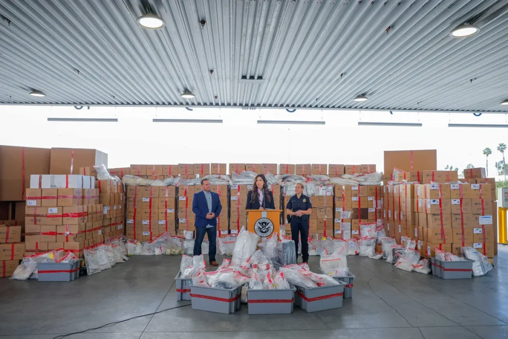 Kristi Noem drowned out by loud protesters at press conference