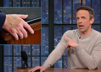 Seth Meyers Rips Trump’s ‘Addams Family’ Hand: ‘Definitely Comes Off at Night and Just Runs Around the Oval Office’