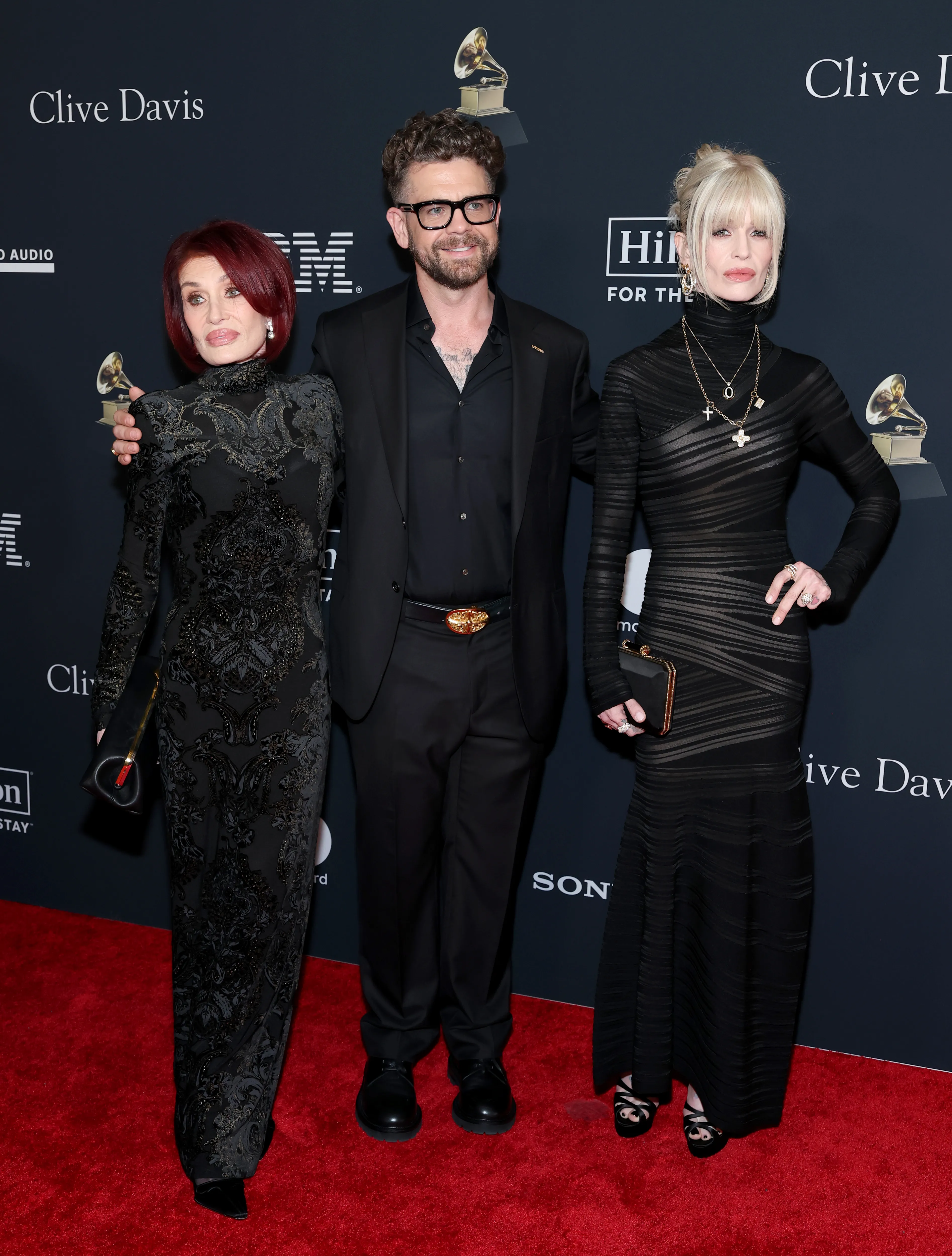 Sharon Osbourne, Jack Osbourne, and Kelly Osbourne attend the 68th GRAMMY Awards Pre-GRAMMY Gala & GRAMMY Salute to Industry Icons.