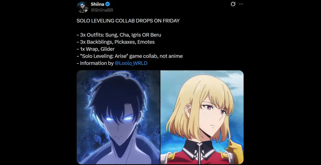 Solo Leveling Fortnite Release Date