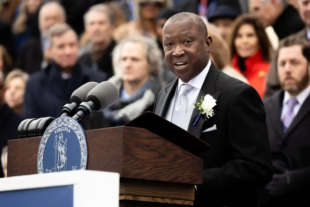 Virginia Speaker Don Scott speaking at Inauguration Day.