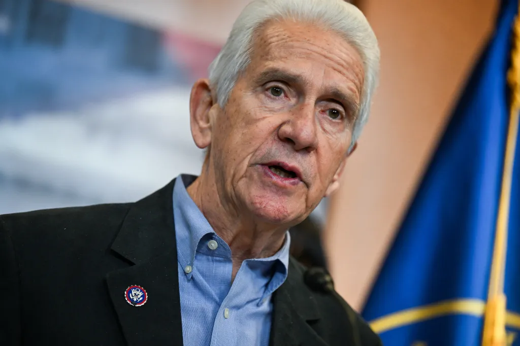 U.S. Representative Jim Costa speaking at a press conference.