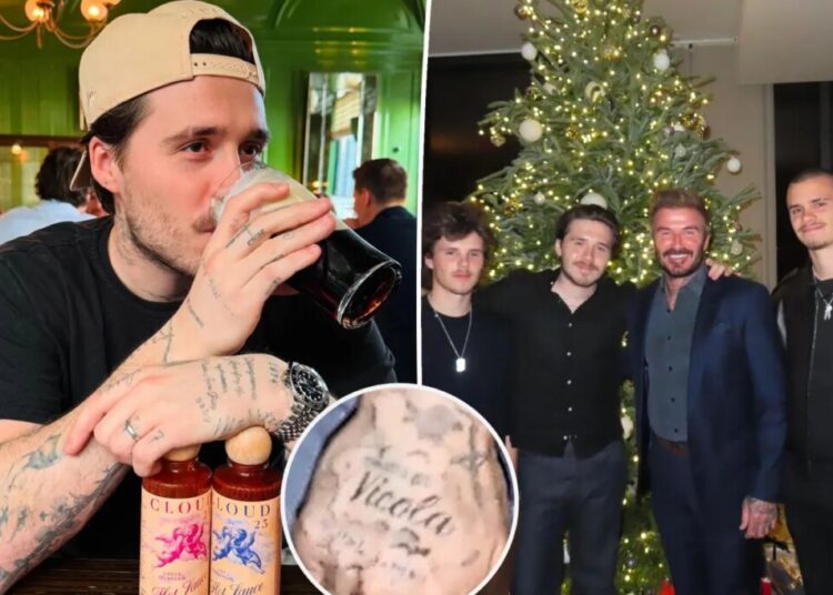Brooklyn Beckham covers up tattoos of his siblings after removing tribute ink to dad David