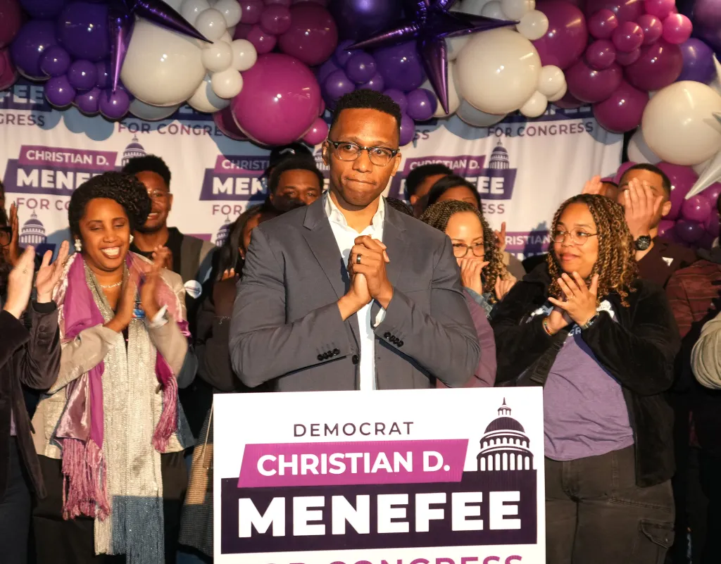 Menefee's victory means the Republicans' razor-thin House majority — they currently control the chamber 218-213 — will shrink by one seat when Menefee is sworn in to Congress.