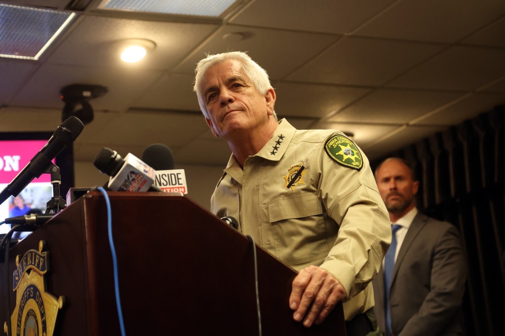 Sheriff Chris Nanos and FBI Special Agent Heith Janke addressing the media about missing Nancy Guthrie.