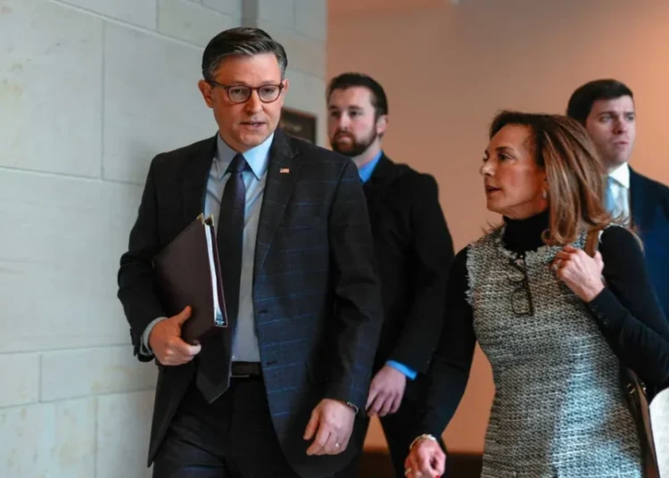 Desperate Mike Johnson begs Republican to stick around as majority hangs by a thread