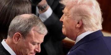 Trump stares down Supreme Court justices while thrashing ‘unfortunate’ ruling during SOTU