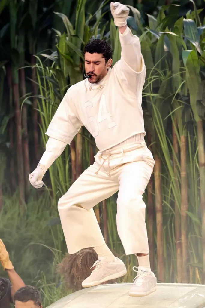 Bad Bunny wearing Adidas BadBo sneakers. Source: Getty