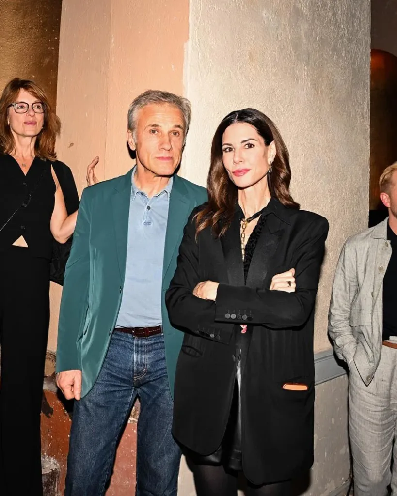 Christoph Waltz and Julia Stoschek at the opening of What a Wonderful World: An Audiovisual Poem, 2026. Source: BFA/Julia Stoschek Foundation