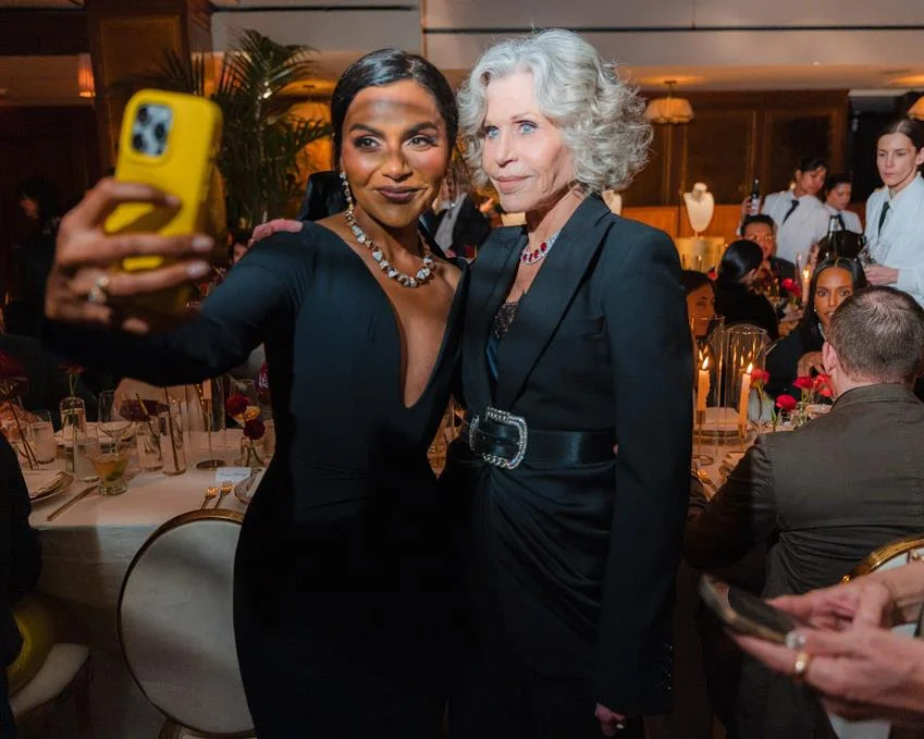 Mindy Kaling and Jane Fonda attend the Pomellato dinner in L.A., Feb. 10, 2026. Source: Pomellato