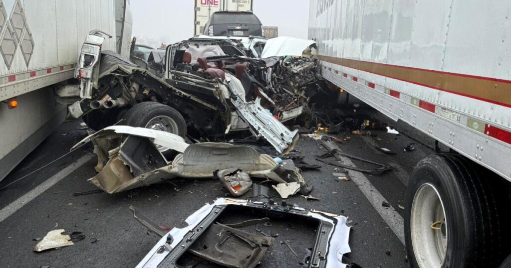 Highway 99 reopens after 59-vehicle pileup in the Central Valley