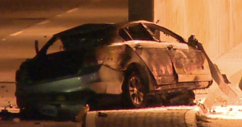 Four dead in fiery car crash in Long Beach