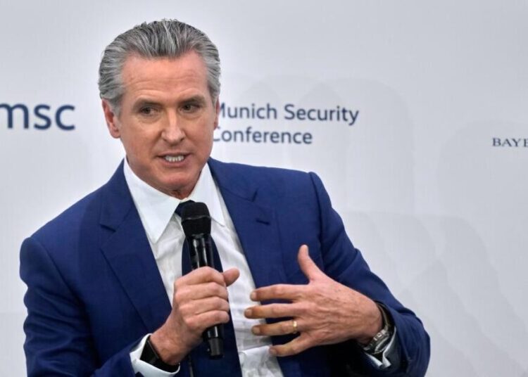 Newsom tells world leaders Trump’s retreat on the environment will mean economic harm