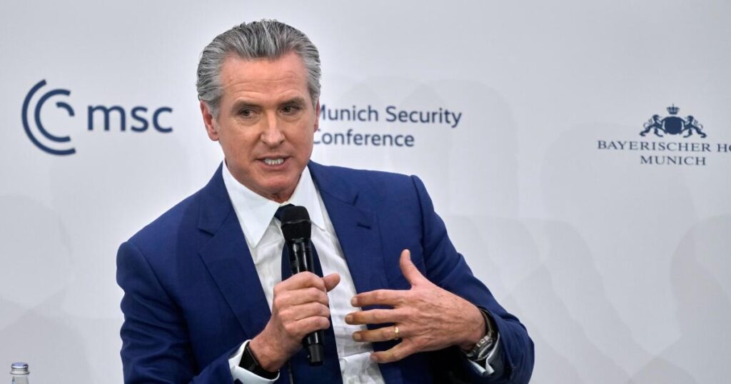 Newsom tells world leaders Trump’s retreat on the environment will mean economic harm