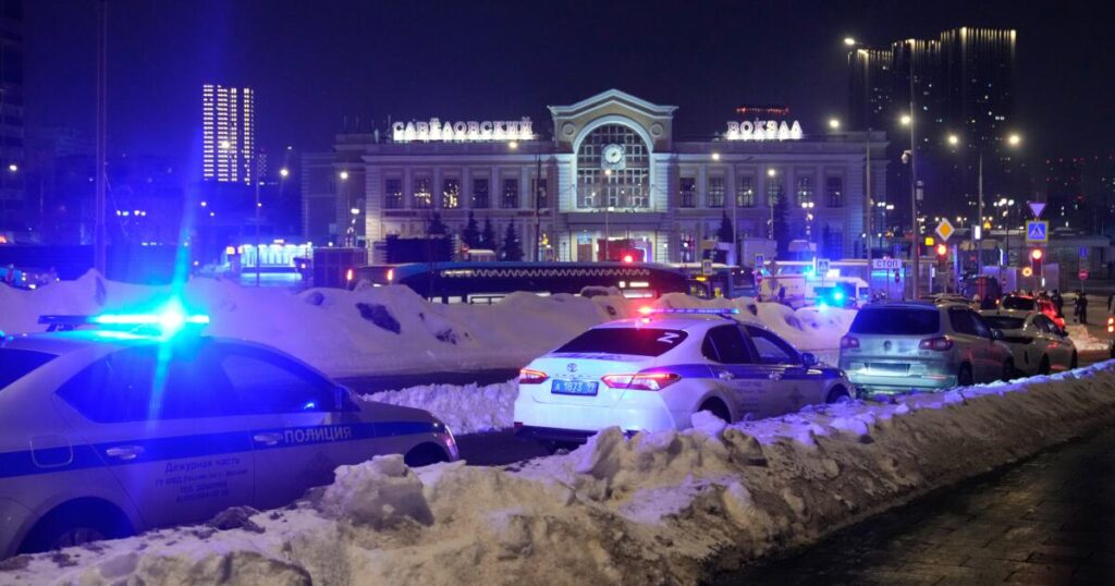 An attacker detonates an explosive device in Moscow, killing a police officer and himself