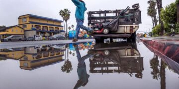 Fast-moving storm floods SoCal freeways, triggers flash flood warning in burn scar