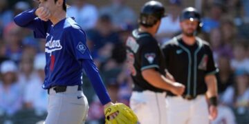 ‘Things I need to work on.’ Dodgers’ Roki Sasaki struggles in first Cactus League start