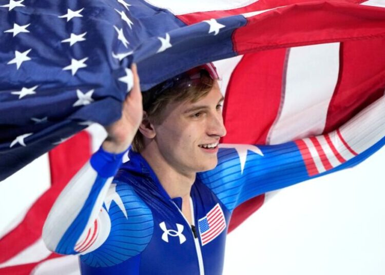 Jordan Stolz wins 500 meters for his second speedskating gold of Winter Olympics