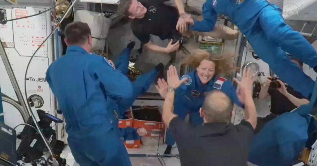 Four astronauts arrive at the International Space Station to replace NASA’s evacuated crew