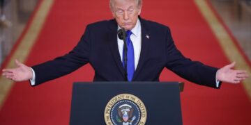 Trump projects power but heads weakened into a season of tough political challenges