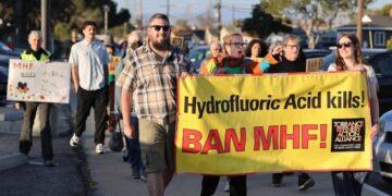 Torrance residents call for the ban of ‘flesh-eating’ chemical used at refinery