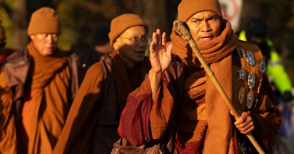 A 15-week ‘Walk for Peace’ concludes with Buddhist monks’ arrival in Washington