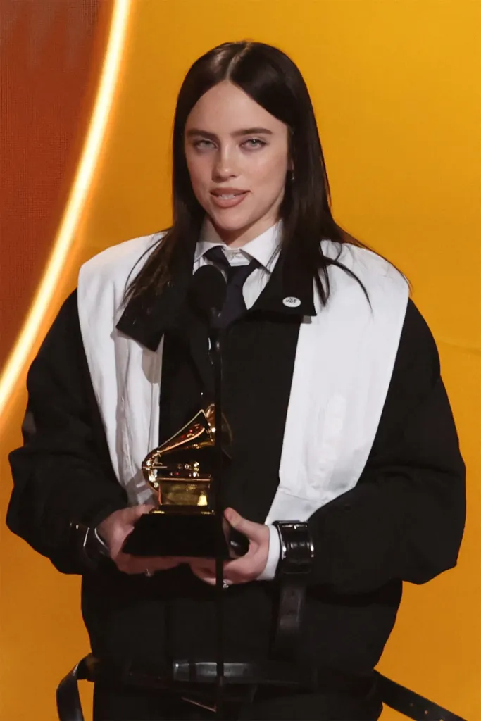 Billie Eilish accepts the Grammy Award for Song of the Year at the 68th annual award show in Los Angeles, on Feb. 1, 2026.