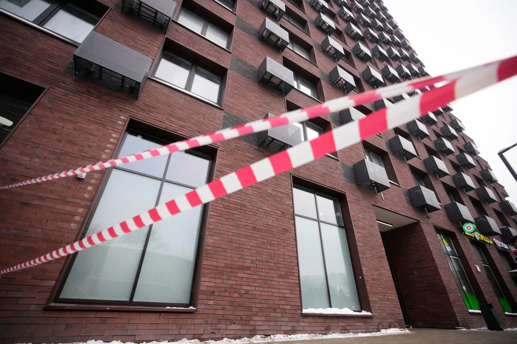 A view of the apartment building where deputy chief of Russian military intelligence Lt. Gen. Vladimir Alekseyev was shot and wounded, in Moscow, Russia, on Feb. 6, 2026. 