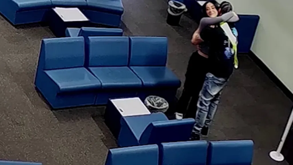 During one visit, footage from the Category B prison captured the pair embracing and sharing a kiss before sitting down on adjacent sofas.