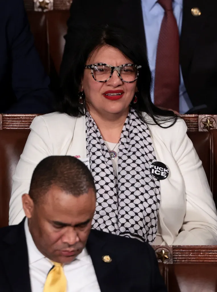 U.S. Representative Rashida Tlaib wears a