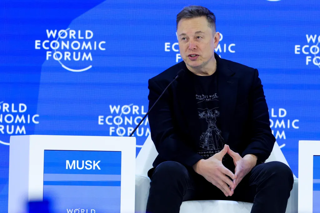 Elon Musk speaking at the World Economic Forum.