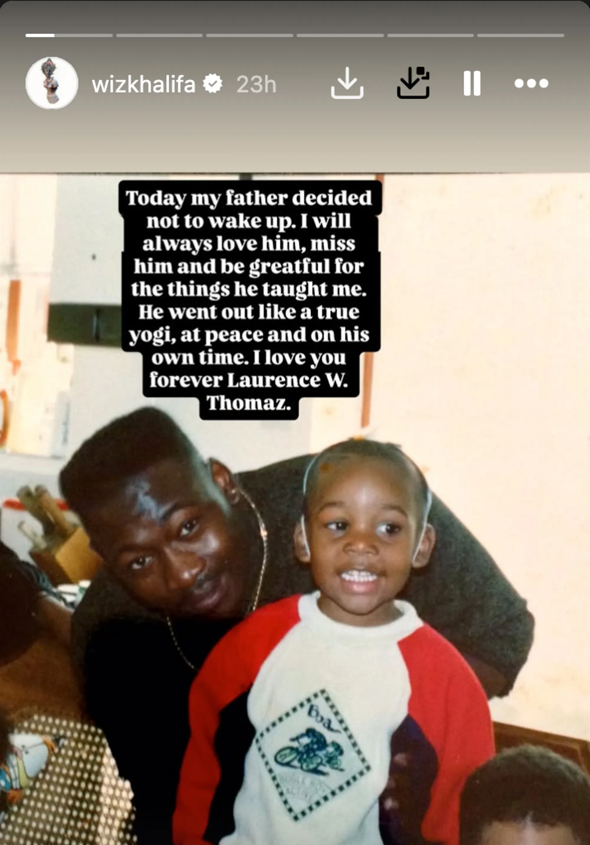 The artist also shared throwback pictures of him and his dad on Instagram.