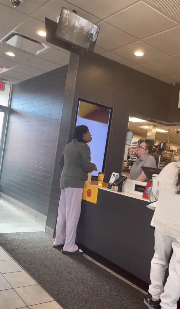 Casharra Brown, 49, was at a McDonald's in Michigan, where she claimed she waited over an hour for her food and coffee on November 4, 2025.