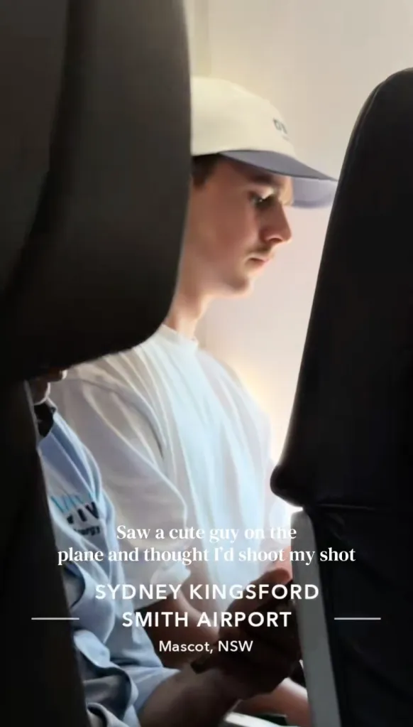 Duric, 23, was on a Virgin Australia flight from Sydney to Melbourne on January 13, when she spotted a “cute guy” in the row behind, opposite her and her friends.