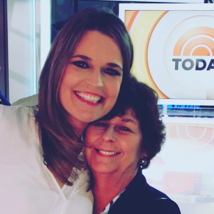 Savannah Guthrie and Nancy Guthrie posing in front of a TODAY show backdrop.