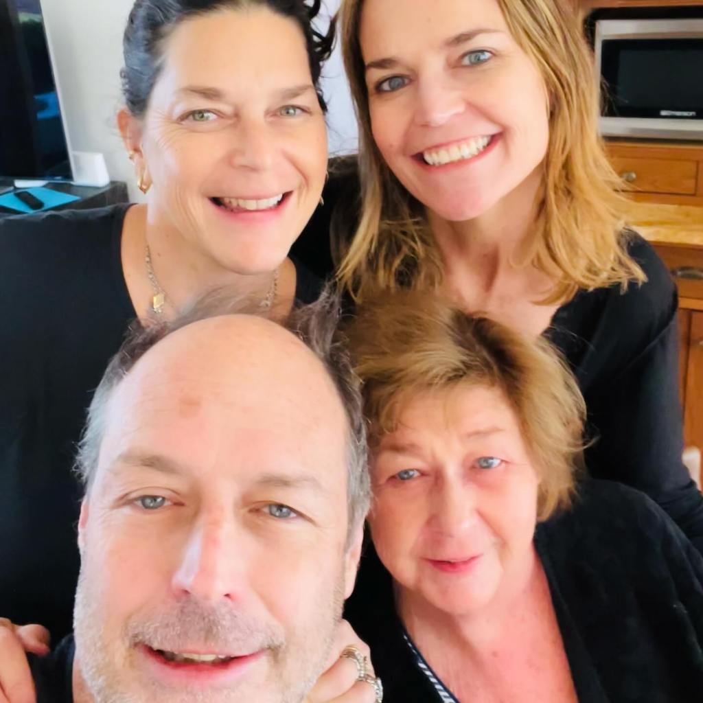 Savannah Guthrie posing for a selfie with her mother, Nancy, and two other family members.