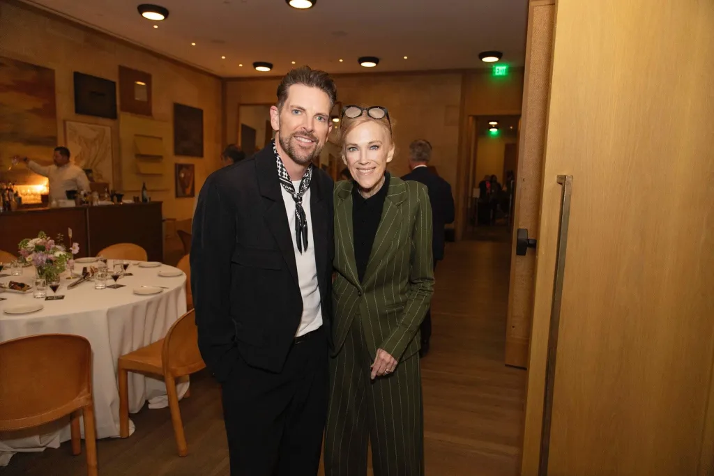 Catherine O'Hara and another guest at the Angel Awards event.