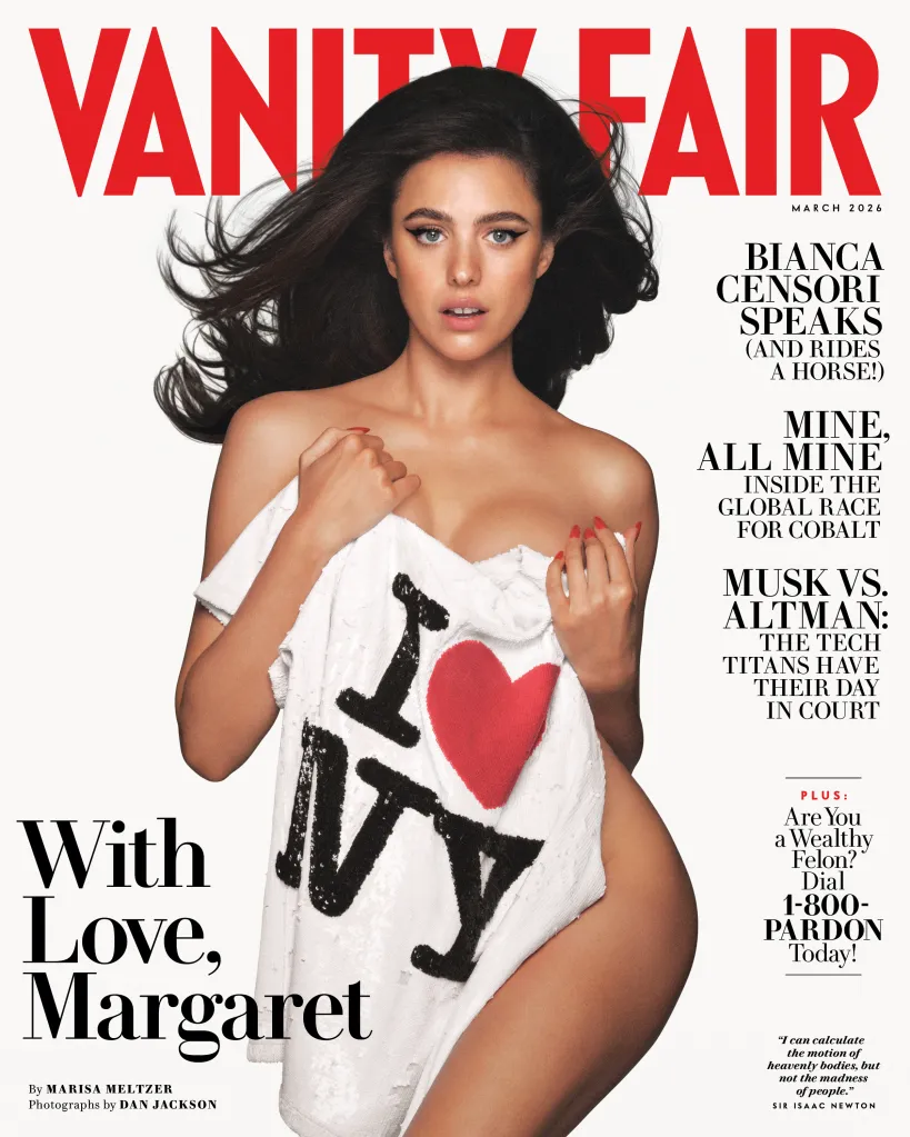 Margaret Qualley covering Vanity Fair.